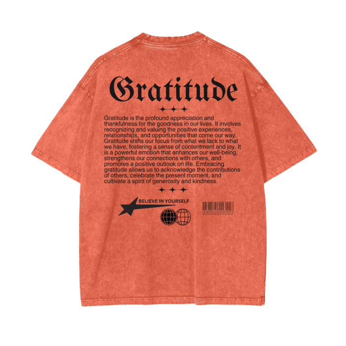 GRATITUDE Oversize T-Shirt - 250 GSM