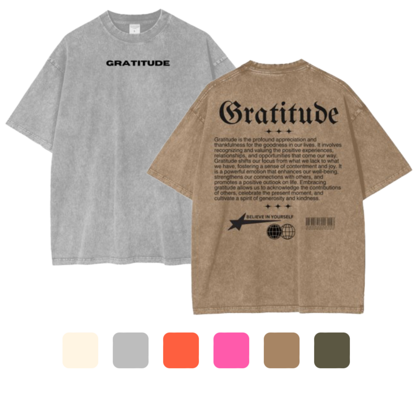 GRATITUDE Oversize T-Shirt - 250 GSM