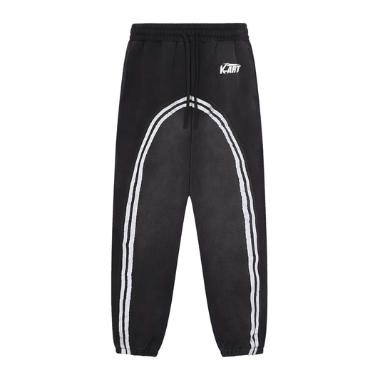 K ART LOGO Sun Fade Contrast Tape Fleece Jogged Sweatpants