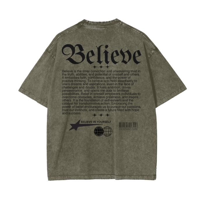 BELIEVE Oversize T-Shirt - 250 GSM