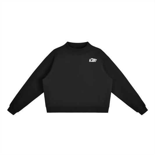 (UNISEX) K ART LOGO Fleece Mock-Neck Crew Sweatshirt