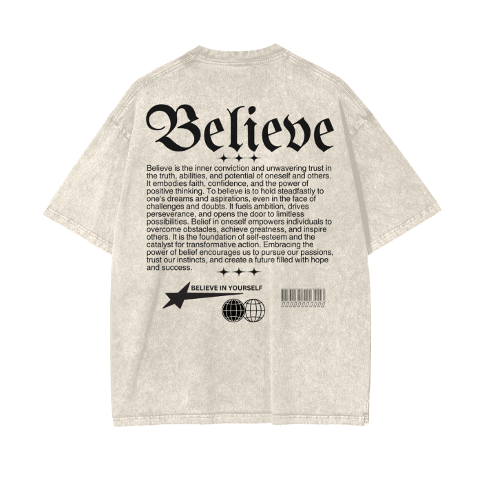 BELIEVE Oversize T-Shirt - 250 GSM